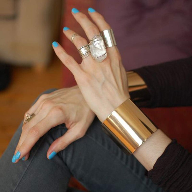 RIOSO 4 Pcs Cuff Bangle Bracelet for Women Open Wide Wire Bracelets Wrist Cuff Wrap Bracelet - Image 4
